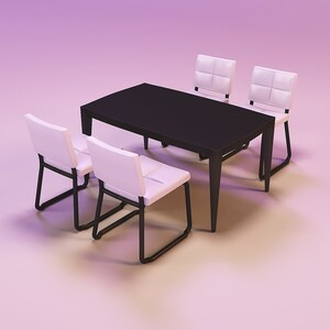 Barbie Table and Chairs 3d Printed Stl Files Princess Doll - Etsy