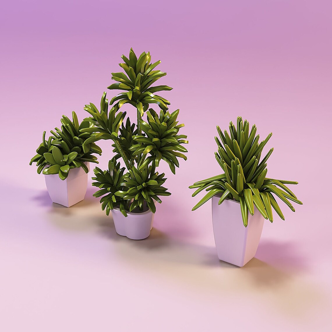Miniature Dollhouse Flower Plants in Pots 3d Printed Files Stl, Digital ...