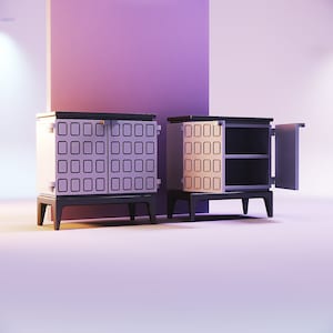 Miniature Dollhouse Dresser Storage Cabinet STL Files for 3D Printing 1:12