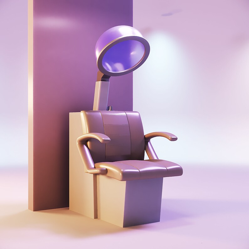 Miniature Dollhouse Furniture Hair Dryer Chair 3d Printed Files Stl