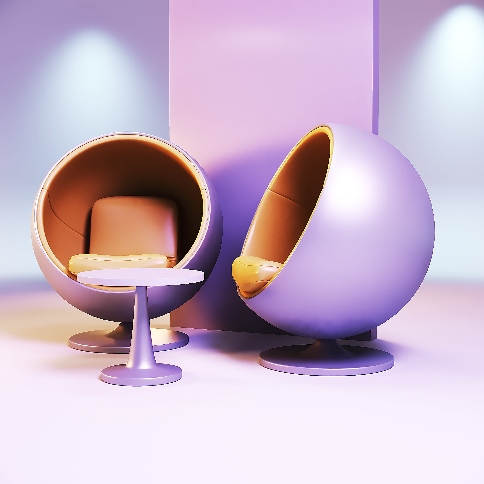 Doll Egg Chair and Coffee Table 3d Printed Stl Files, Doll House