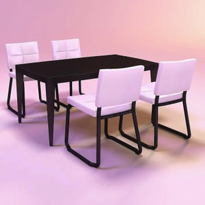 Mini dollhouse table & chair STL, 1:12 scale furniture model