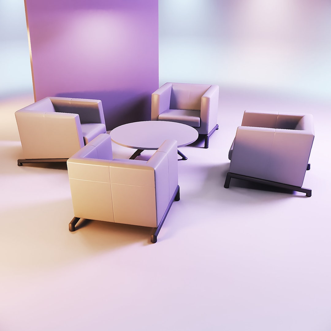 Recliner Chair and Coffee Table Kit 3d Printed Stl Files, Dollhouse