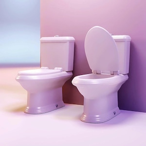 Miniatur Toilette mit aufklappbarem Deckel STL 1:12 Badezimmer Möbel