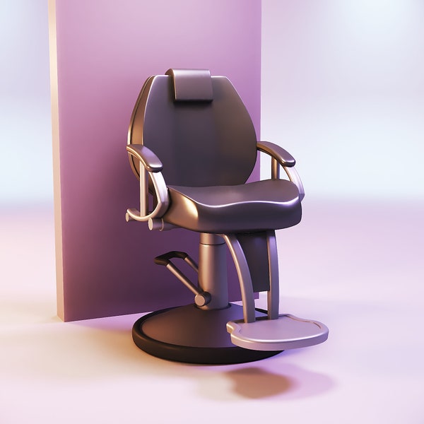 Miniature dollhouse furniture salon chair 3d printed files stl, gabbys dollhouse kit, lol dollhouse supply, modern barbie barber toy