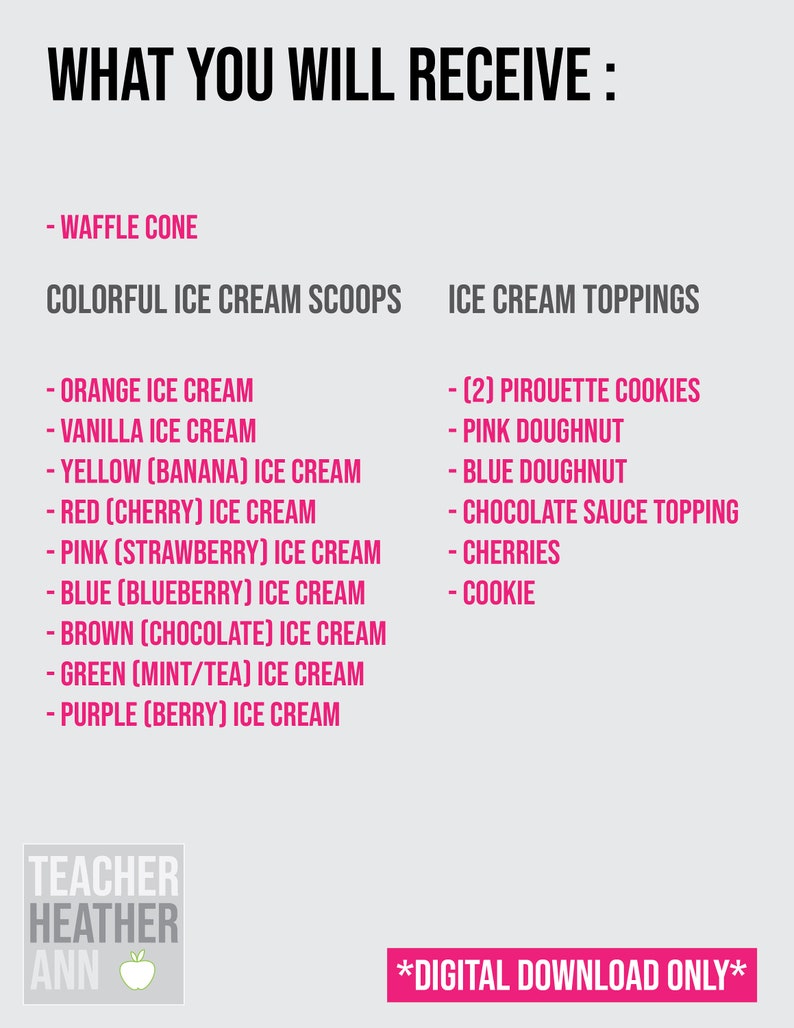 Ice Cream Reward System Printable Digital Download | Etsy