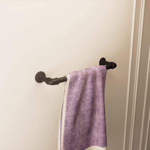 Industrial bathroom Towel Rack Industrial Style Towel Holder  Metal Towel Rail Towel bar cast iron pipe