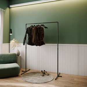 Free standing clothes rack, garment rail Collapsible strong and durable.