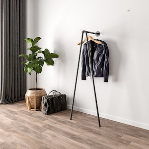 Versatile Standing Garment Rack | Industrial Pipe Clothing Rack for Clothes Storage & Display