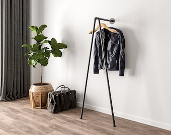 Versatile Standing Garment Rack | Industrial Pipe Clothing Rack for Clothes Storage & Display