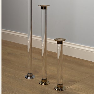 Single Table Leg Clear Glass Furniture Leg - Replacement for Sofa, DIY Crystal Heavy Duty Acrylic Furniture Foot