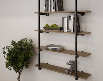 Industrial Floating Shelves, Rustic Farmhouse Pipe Wall Units, Floating Open Kitchen Shelves, Farmhouse Pipe Shelves,