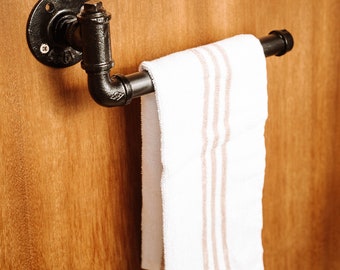Porte-serviettes en tuyau industriel, Crochet pour serviette de salle de bain, Porte-serviette en tuyau en fer, Support pour serviette, Barre pour peignoir de salle de bain, Poignée de porte en tuyau, Porte-serviette
