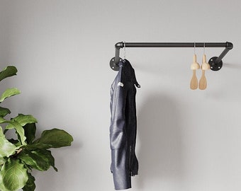 wall mounted clothes rack, Wall mounted clothes rail, Pipe rack, Garment rack, Clothes hanging rack, Hanging rail, Cloth rack Shop display