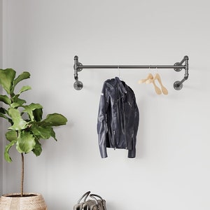 Heavy duty wall mounted clothes rack, Handmade clothes rail, Pipe rack, Garment rack Custom Sizes