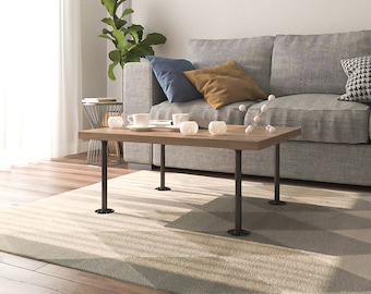 Industrial Pipe Decor Table Legs - Set of 4  Steel Grey Iron Fittings Flanges and Pipes  Custom Vintage Style Tables Boards Not Included