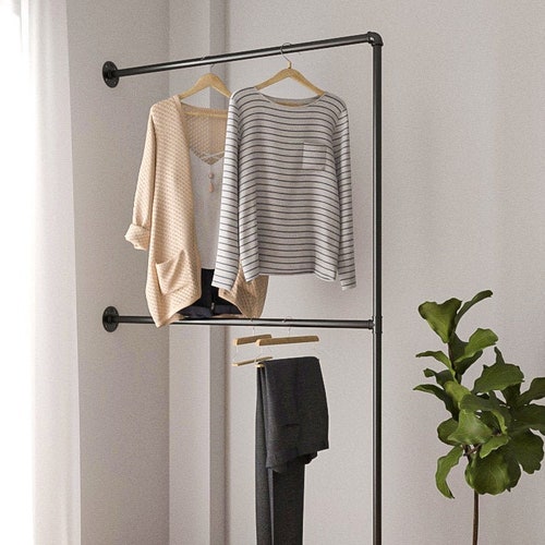 Industrial Pipe Clothing Rack Clothes Storage System Made to - Etsy Canada