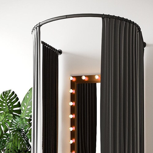 Changing Room Curved Fitting Curtain Rods Handmade Black and Etsy