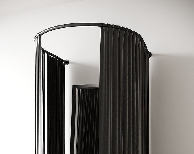 Changing Room Curved Fitting Curtain Rods Handmade Black and Etsy