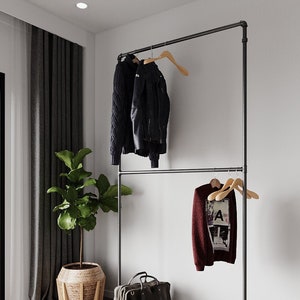 Industrial double clothing rack sale