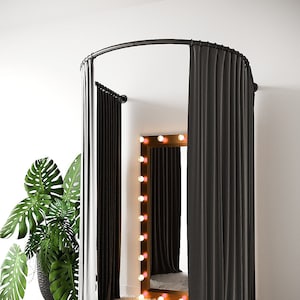 Changing Room Curved Fitting Curtain Rods HandMade Black