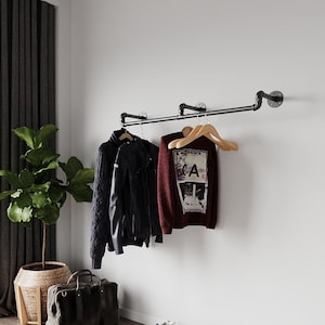 Industrial pipe Clothes Rail Handmade Urban Industrial Clothes Rail |Clothing Rack | Urban Garment Storage | Industrial Hanging Garment Rail