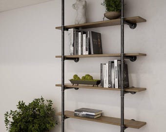 Industrial Floating Shelves, Rustic Farmhouse Pipe Wall Units, Floating Open Kitchen Shelves, Farmhouse Pipe Shelves,