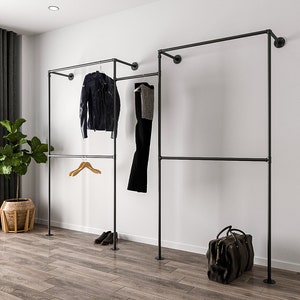 Minimalist Pipe Clothing Rack - Custom-Made Open Wardrobe,Long Dress Rail, Garment Storage, Storing Clothes Organizer, Stylish Clothes Rail
