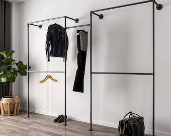 Minimalist Pipe Clothing Rack - Custom-Made Open Wardrobe,Long Dress Rail, Garment Storage, Storing Clothes Organizer, Stylish Clothes Rail
