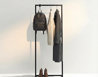 Perchero desmontable, sistema de almacenamiento de ropa, hecho a medida, duradero y elegante, minimalista.