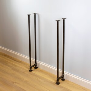 Rustic Wooden Console Table with Pipe Legs for Hallway 23CM Width image 4