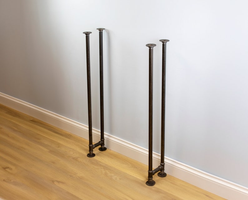 Rustic Wooden Console Table with Pipe Legs for Hallway 23CM Width image 4