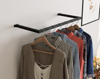 Minimalist Metal Clothes Rail: Wall & Ceiling Mount Wardrobe Organizer