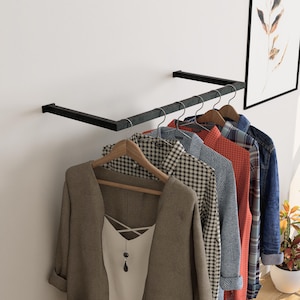 Minimalist Metal Clothes Rail: Wall & Ceiling Mount Wardrobe Organizer