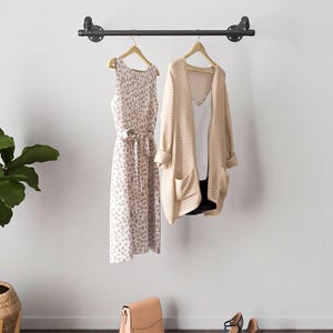 Wall Mounted pipe Clothing rack Made to order Urban style Steampunk design image 3