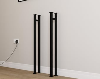 インダストリアルブラックコンソールテーブル - スリムな廊下・玄関用金属パイプ家具