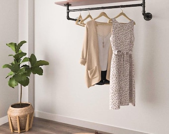 Urban Industrial Coat Rack Handmade Clothes Rail  Iron Pipe Garment Rack Hanging Rail Shop fixture Scaffold boards not included
