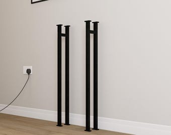 Industrial Black Console Table - Slim Hallway Entryway Metal Pipe Furniture