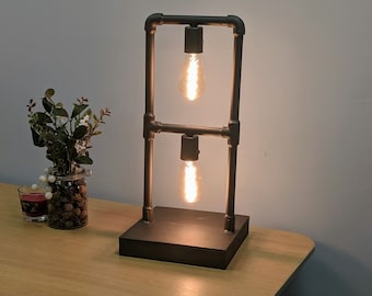 Industrial light bedside table free standing desk lamp code light handmade lamp