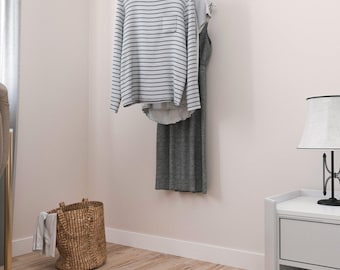 Industrial Metal Clothes Rack, Wall Mounted Garment Rail, Steampunk Style Storage