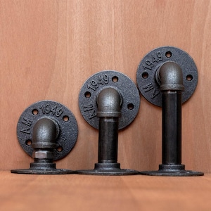Industrial Iron Pipe Shelf Brackets Wall Mounted Shelving Support Pair DIY  Hand made Brackets Custom Made