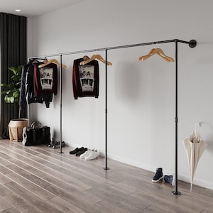 Open wardrobe Industrial clothes rail  Coat rack Wardrobe system Steel pipes  Industrial Design Clothes rack
