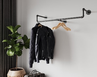 Industrial pipe Clothes Rail Handmade Urban Industrial Clothes Rail |Clothing Rack | Urban Garment Storage | Industrial Hanging Garment Rail