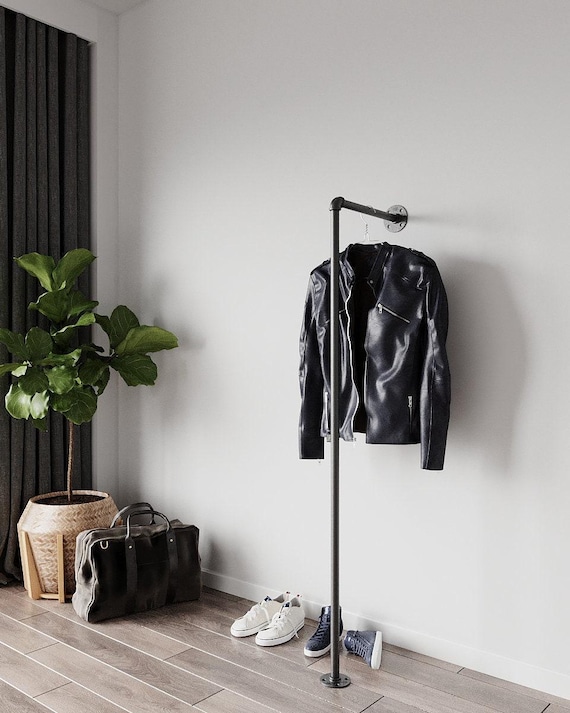 Industrieller Kleiderständer Handgemachte Kleiderstange Eisenrohr Garderobe Hängestange Verkaufsausstellung Rustikaler Minimalistisches
