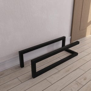 Minimalist Metal Shoe Rack: Industrial Entryway Organizer, Loft Storage Bench image 7