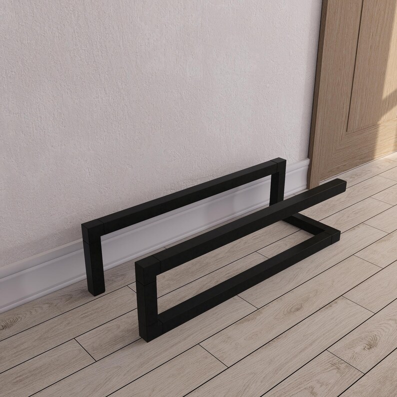 Minimalist Metal Shoe Rack: Industrial Entryway Organizer, Loft Storage Bench image 7