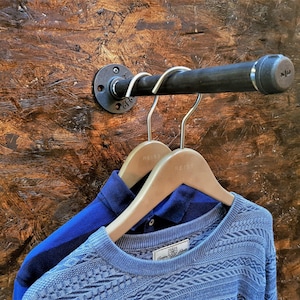 Industrial wall mounted clothes rack, Wall mounted clothes rail, Pipe rack, Garment rack, Clothes hanging rack, Hanging rail, Clothes rack