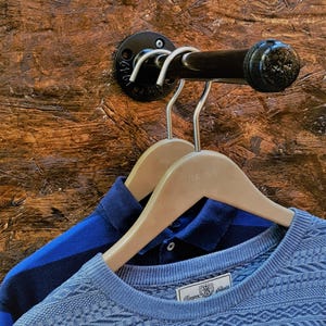 Industrial wall mounted clothes rack, Wall mounted clothes rail, Pipe rack, Garment rack, Clothes hanging rack, Hanging rail, Clothes rack image 4