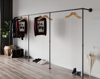 Open wardrobe Industrial clothes rail  Coat rack Wardrobe system Steel pipes  Industrial Design Clothes rack