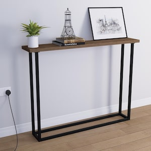 Industrial Steel Table Legs: Heavy Duty Metal Box Frame, Console & Bar